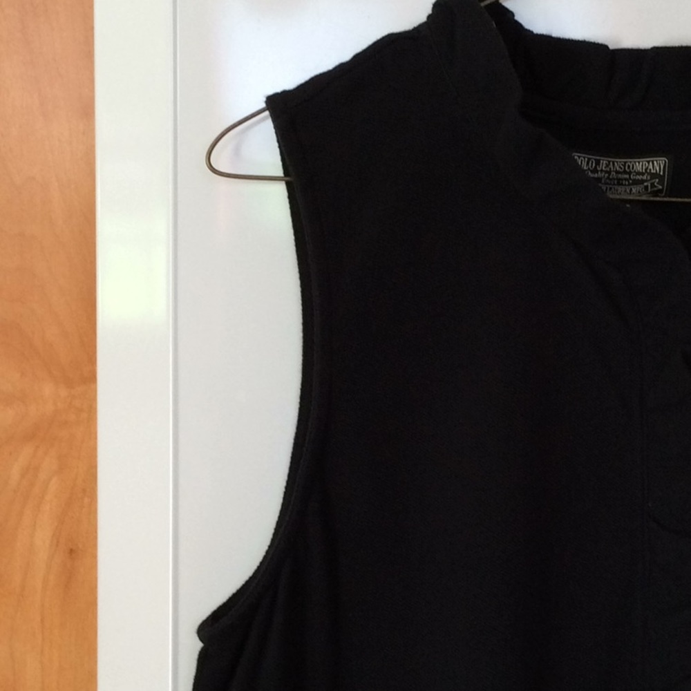 Vintage Ralph Lauren Black Cotton Sleeveless Dress - Picture 6 of 8